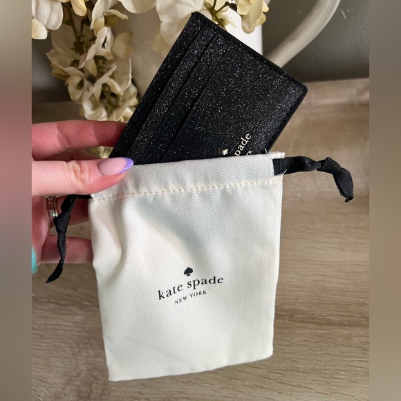 Kate Spade ♠️ Slim Cardholder Black Sparkle NWT! - Picture 5 of 6